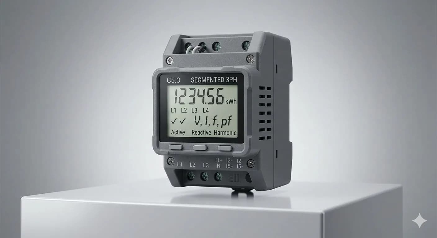 Titan smart energy meter for industrial energy efficiency — installed on DIN rail